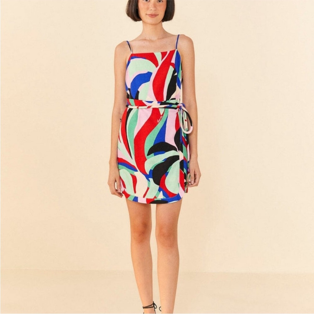 NWT Farm Rio Colorful Monstera Mini Dress